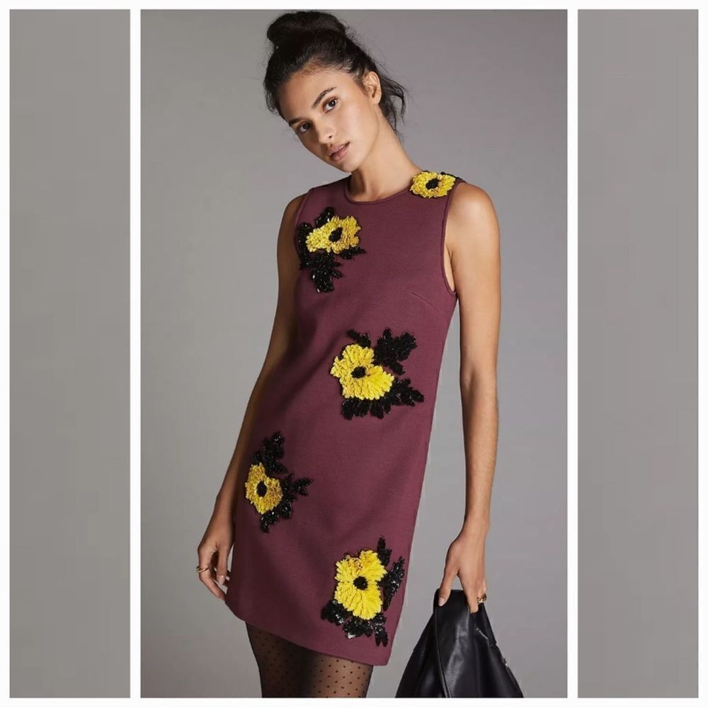 NWT Anthropologie Dhruv Kapoor Sequined Shift Mini Dress XS